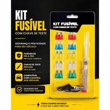 Kit de Fusíveis Automotivos – Mini e Médio | Com Chave Teste e Garra Jacaré - A - Visão 3