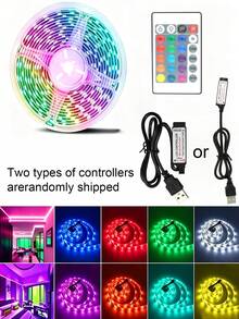 LED Neon Light Strip RGB USB Powered Color Changing Smart Light Strip 24-Key Remote Control Night Light Decoration For Living Room Christmas Holiday Party, Halloween Decoration Light, Bedroom/TV LED Light Home Party Decoration - Multicolor - View 6