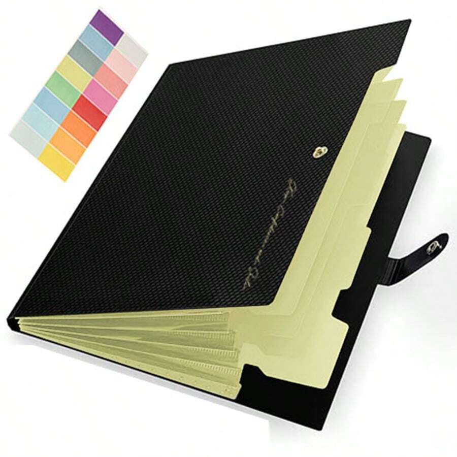 1pc Letter Pattern Random Style Expandable File Folder, Minimalist Multi-Layer Accordion File Organizer, Suitable For Office, School Document Storage, Back To School Supplies - Document Storage Bag - View 1