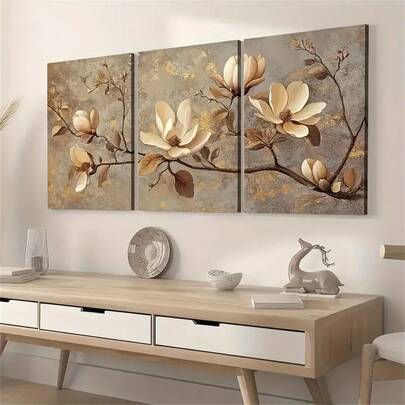 1 pieza Póster de arte en lienzo moderno para decoración de habitación con flores - Impresión de arte floral estilo vintage, pinturas de moda adecuadas para sala de estar, dormitorio, baño, cocina, oficina en casa, dormitorio, decoración de pared, regalo de inauguración de casa, marco opcional