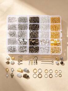 1 Set/Box Jewelry Making Beginner Tool Kit, Earring Necklace Accessories DIY Beads Tool Set, Suitable For Adults And Beginners - With 10-Compartment Plastic Box - 10-compartment Accessory Storage Box - View 1