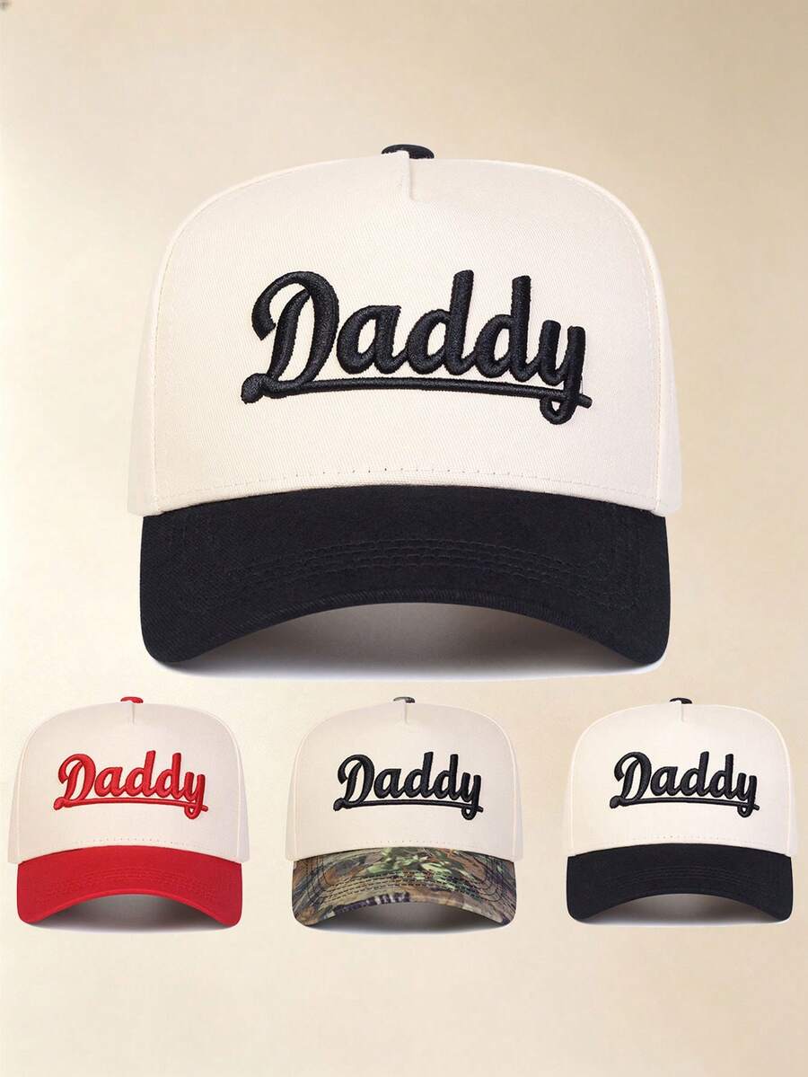 1pc Unisex" Daddy "Embroidery Baseball Cap, Adjustable Design, Sun Protection Hat Suitable For Hiking, Mountaineering, Travel , Outdoor Activities