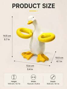 1pc Charming "Hug Duck" Ceramic Toothbrush Holder, Both Toothbrush Storage Rack And Bathroom Countertop Organizer; Its Unique Duck Design Combines Fashion And Functionality, Making It A Versatile And Elegant Accessory For Your Bathroom Vanity. - Multicolor - View 11