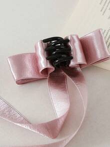 1pc Women's Fashion Elegant Bow Ribbon Hair Clip Claw - Multicolor - View 5