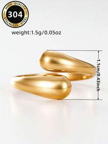 1pc Fashionable Ring For Women, Wedding Engagement Party Jewelry, Valentine's Day Gift - Yellow Gold - View 6