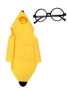 1pc Banana Fruit Costume Set With Vintage Round Frame Goggles, Adult Funny Creative Fruit Role Play Outfit, Halloween Carnival Party Costume Accessory - Banana Outfit Set - View 15