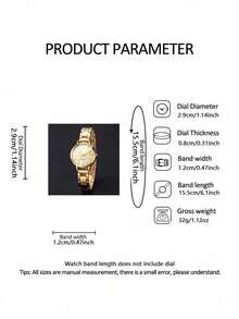 9pcs Zinc Alloy Women's Quartz Watch Set, Crystal Decorated, Simple And Elegant, Ideal For Daily Casual Wear, Also A Great Gift, Packaging Box Not Included - White - View 4