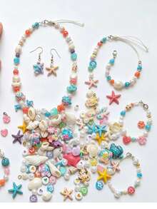 100g Random Fashionable 3D Ocean Themed Bead Mix Including Shell, Faux Pearl, Turquoise, Turtle, Starfish For DIY Bracelets And Earrings Accessories - Mixed Color Beads - View 4