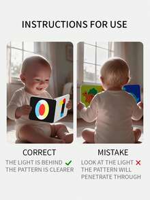 Foldable Visual Stimulation Card Set, 1-4 Stage High Contrast Black & White And Colorful Learning Cards, Suitable For Newborn Brain Development, Ideal Christmas Gift - Multicolor - View 5