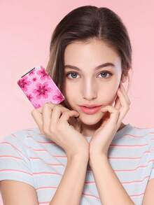 1PC Y2K Series Portable Vanity Mirror, Foldable Lightweight Ultra-Thin Convenient Hand Mirror, PU Leather, Suitable For Multiple Scenarios And All People, Rectangular Pocket Mirror With Cartoon Flower, Star, Heart Pattern Design, Exquisite And Delicate, Easy To Carry, Handheld Makeup Mirror, 180° Flip Cover Multi-Function Mini Mirror - Multicolor - View 3