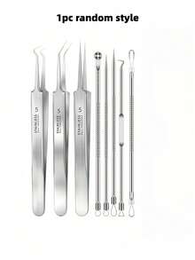 1pc Stainless Steel Blackhead Removal Tool Kit - Professional Acne Pimple Extractor Tools - Suitable For All Skin Types Acne Pimple Removal Tool Set - Fragrance-Free Portable Facial Care - Multiple Styles - View 9
