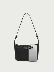 2026 Spring/Summer Lightweight Waterproof Nylon Oxford Cloth Korean Style Ins Dumpling Underarm Shoulder Crossbody Bag For Women - Black - View 9