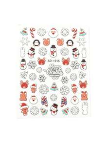 1pc Autumn/Winter Christmas Popular New Snowflake Snowman Reindeer Sticker Face Patch, Y2K Gothic Christmas Style, Suitable For Christmas Concerts, Electronic Music Festivals, Parties, Gatherings, Self-Adhesive - Multicolor - View 6