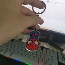 Hasbro Spider-Man Acrylic Keychain, Cute Upside Down Cartoon Character Key Ring, Bag Charm Pendant, Fan Collectible Gift - One Size - View 2