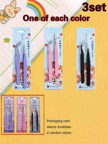 2pcs/Set Stainless Steel Tweezers Set, Straight & Curved Tip Tweezers, Suitable For Scrapbooking, Stickers, Washi Tape, Multipurpose Craft DIY, Old Magazines, Photo Albums, School Supplies, Macaron Hand Tools Cooka Tweezers For Stickers, Scrapbooking, Eyelashes, Jewelry Making, Model Making - Multicolor - View 14