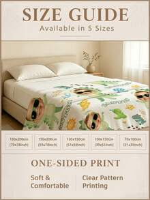 1pc Personalized Photo Blanket, Custom Photo Blanket, Dinosaur Print, Personalized Photo Memorial Blanket, Suitable For Bed/Sofa/Indoor/Outdoor, Custom Christmas Gift, Friend Gift, Family Gift, Birthday Gift, Wedding Gift, Gift For Friends, Gift For Her, Gift For Girlfriend, Gift For Mom/Dad - Style 1 - View 7