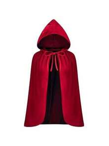 Red Hooded Cape With Black Lace Trim, Little Red Riding Hood Costume, For Halloween Cosplay, Gothic Outfit, Carnival, Masquerade, Christmas Party And Stage Performance - Multicolor - View 9