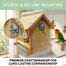 Rumah Burung Kayu Pinus Alami, Tempat Bertengger Burung Beo dengan Baki yang Dapat Dilepas, Mainan Sangkar Burung untuk Burung Parkit, Burung Kecil, Tempat Bermain & Beristirahat, Tempat Bersarang - View 3