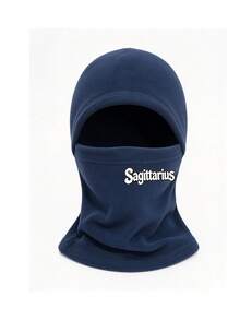 1Pc 12 Zodiac Letter Print Fleece Balaclava Hat, Winter Warm Windproof Face Mask, Outdoor Skiing Cycling Neck Gaiter For Men & Women - Blue - View 13