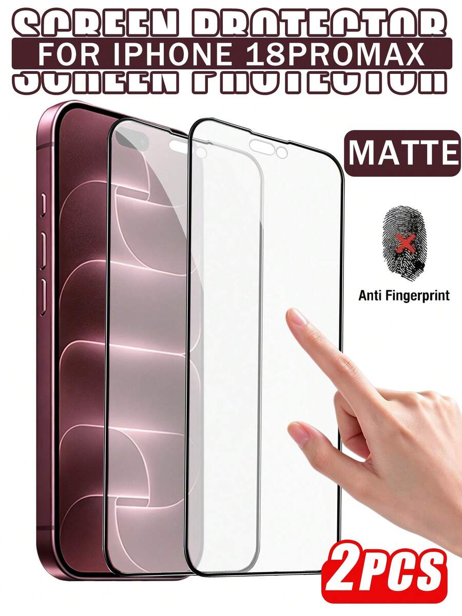 2片裝透明磨砂防眩光陶瓷全螢幕保護膜,防指紋防爆,適用於 iPhone 18/17/16/15/14/13/12/11,順滑遊戲觸控,相容手機殼,無氣泡 - 無色 - 查看 1