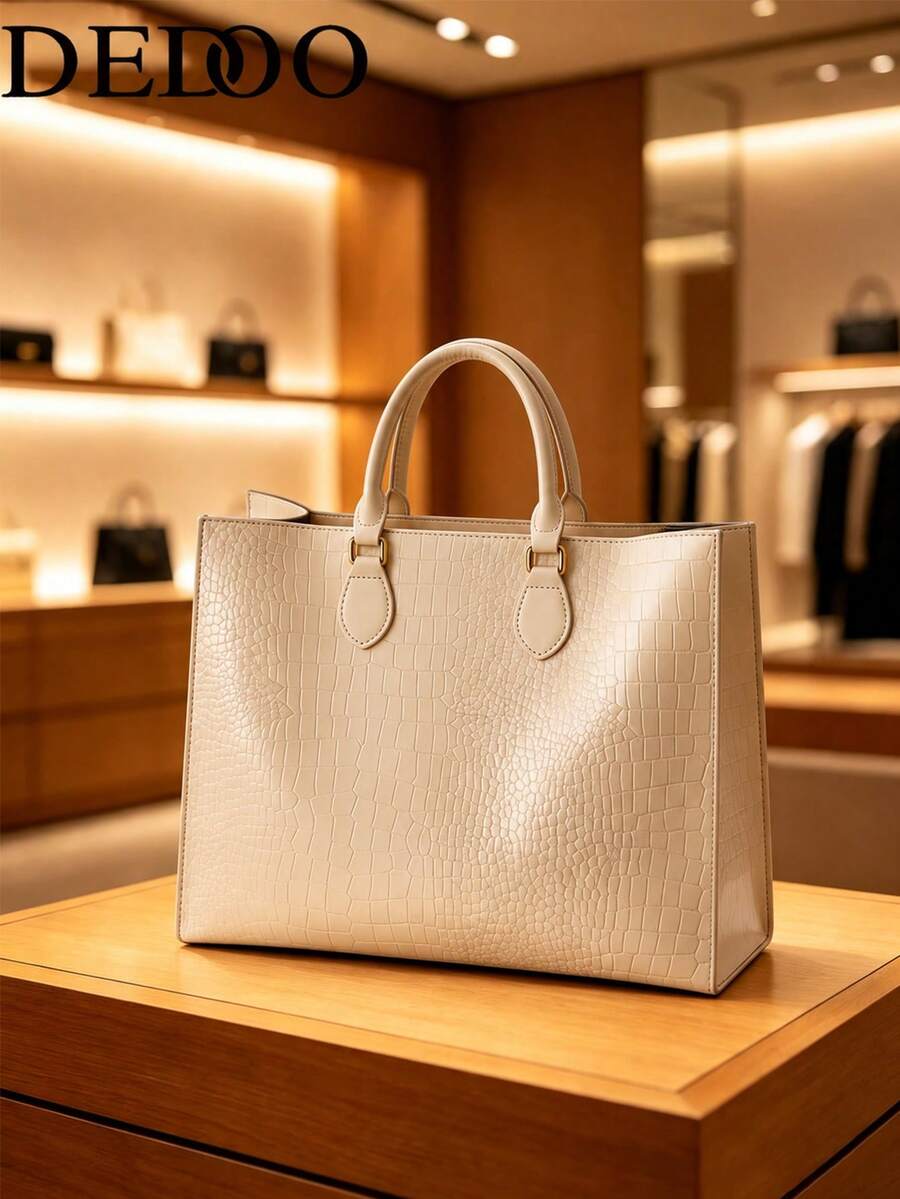 Dedoo Fashionable Snake Skin Pattern Large Tote Bag, Multi-Purpose Travel & Shopping