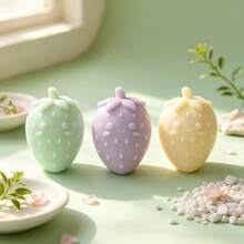 Smiling Strawberry Silicone Mold DIY Handmade Candle Aromatherapy Plaster Soap Silicone Mold - White - View 3