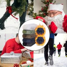 5 Pairs Men's Warm Winter Socks - Breathable Polyester Blend | Machine Washable | Suitable For Hiking And Fishing | Solid Color Design, Hand Wash Only, Winter Socks - Multicolor - View 4