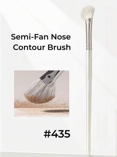 GUOXIAONIU 1pc Semi-Fan Nose Contour Brush, Soft Skin-Friendly Bristles, Precise Contour Brush For Nose, Eye Socket & Nasal Wing Shaping,Multi-Purpose Face Sculpting Brush For Beginners