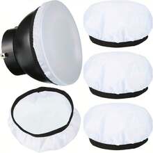 2pcs White Flash Diffuser, Compatible With 5.5 To 7 Inch Studio Flash, Suitable For Wedding Photography, Indoor Studio Shooting, Still Life Product Photography, Portrait Backdrop, Perfect Christmas Gift For Photography Enthusiasts - Flash Diffuser - View 6