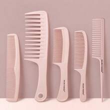 Women's 1pc/5pcs Wide Tooth Comb Set, Styling Comb Set, Suitable For Various Hairstyles And Detangling - Wide Tooth, Fine Tooth, Tail Comb, Hair Styling, Double Wide Tooth Comb, Suitable For Wet Hair, Wavy Hair, Thick Curly Hair - Pink - View 7