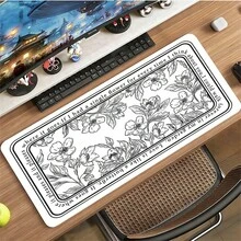 Leather Mouse Pad, Retro Botanical Line Drawing Extra Large Desk Mat, Non Slip, Waterproof, Stain Resistant, Wear-Resistant Desktop Protection Pad, Student Computer Table PU Mat, Leather Desk Pad For Office Gaming Laptop Keyboard Decor - View 5