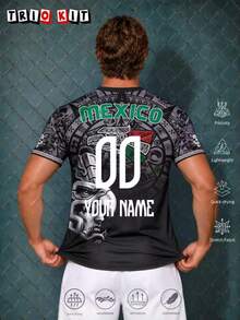 Personalized Custom Mexican Men's Soccer Jersey & Pattern Lightweight Soft Youth Soccer Jersey & Match, Training, Casual Wear & Gift - Black - View 11