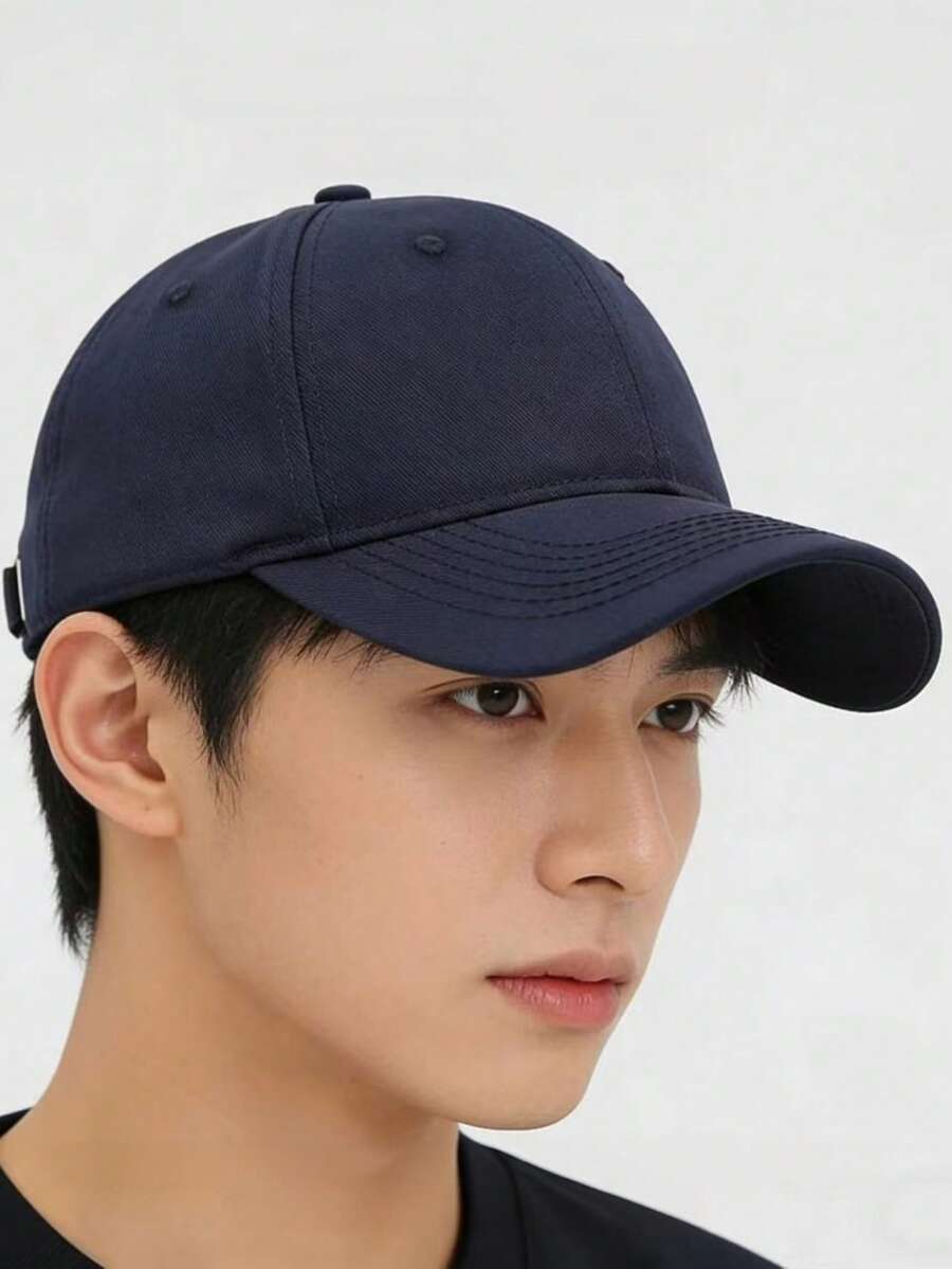 1pc Solid Color Minimalist Casual Baseball Cap, Adjustable Back, Unisex