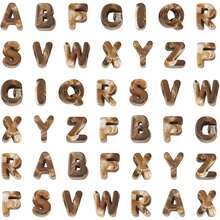 33/53pcs Coffee Marble Pattern Letter Beads, A-Z Random Acrylic Letter Beads, Suitable For Bag Charms, Keychains And Other Crafts. - Coffee - View 8