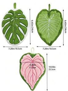 1/2pcs Reusable Tropical Leaf Hand Towels,Easy To Clean,Super Absorbent, Soft Fluffy,Hook Design,Suitable For Bathroom Kitchen Quick Drying Towels,Fashion Placemats,Sink Decoration,Autumn Home Decor And Accessories,Kitchen Essentials,Christmas Gifts - Multicolor - View 6
