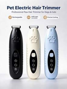 Rechargeable Electric Pet Grooming Clipper With LED Light, Low Noise Pet Paw Hair Trimmer For Cats And Dogs, Precision Grooming Clipper For Paws, Eyes, Ears, Face And Local Detail Trimming, Pet Hair Grooming Clipper For Cats And Dogs - View 11