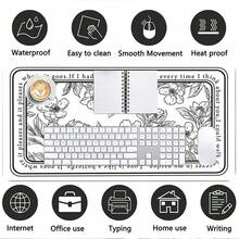 Leather Mouse Pad, Retro Botanical Line Drawing Extra Large Desk Mat, Non Slip, Waterproof, Stain Resistant, Wear-Resistant Desktop Protection Pad, Student Computer Table PU Mat, Leather Desk Pad For Office Gaming Laptop Keyboard Decor - View 10