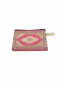 Vintage Style Gold Thread Embroidered Zipper Wallet, Suitable For Daily Use, Size 4*6 Inches, Women's Wallet, Mini Wallet, Coin Purse, Travel Wallet, Wristlet, Suitable For Specific Holiday Gifts - Multicolor - View 13
