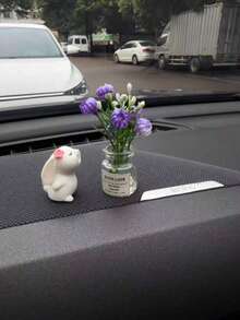 Super Cute Daisy And Rabbit Pattern Car Center Console Decoration, Car Window/Computer Desk Decoration, Car/Home Interior Decoration Accessories - A - View 9
