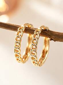 1 Pair Charming Earrings Suitable For Wedding, Engagement, Anniversary, Party, Valentine's Day Gift - Yellow Gold - View 3