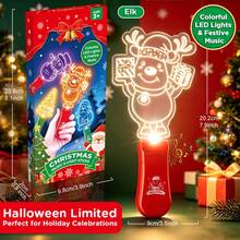 Children's Handheld Glowing Stick With Music LED Lights, Fluorescent Atmosphere Toy With Snowman, Christmas Tree And Pumpkin Patterns, Fun Interactive Toy For Indoor/Outdoor Home Celebration Party Activities, Halloween Christmas Holiday Decoration, Suitable For Boys And Girls, Birthday Small Gift - Multicolor - View 18