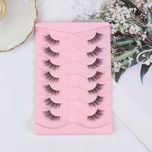 1pc New European & American Style Thick Double Layer Big Eye 7 Pairs Set Messy Explosive 3D False Eyelashes, Reusable - Multicolor - View 11