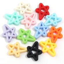 10pcs/Pack Acrylic Hollow Colorful Five-Pointed Star Beads, Multi-Color Cute Star Beads For DIY Earrings, Necklace, Phone Chain, Keychain Jewelry Making Accessories - Pentagram - View 9
