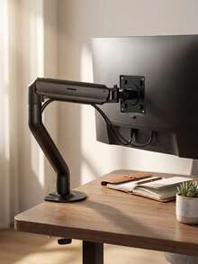 Single Monitor Mount Desktop Installation, Adjustable Height Monitor Stand, Full Rotation Tilt Screen Bracket, Space-Saving Desktop Clamp, VESA Monitor Mount For Computer Screen, Home Office, Gaming Desk, Workstation - View 4