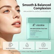 SANLIVNA AHA BHA Clarifying Toner Pads, Gentle Pore Care And Smoothing Face Pads For Daily Use, Korean Skincare, 150ml - WHAT - View 5