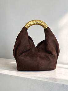Niche Dumpling Handbag For Women, Chic Fashion Shoulder Bag, Commuter Crossbody Bag - Coffee - View 5