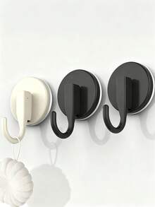 1/3pcs Suction Cup Wall Hooks, Suitable For Nursery, Heavy Duty Removable Bathroom Hooks, Baby Room Storage Organizer - Multicolor - View 4