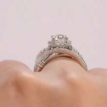European And American Fashion Multi-Wrap Inlaid Round Zirconia White Gold Plated Creative Engagement Ring For Women - White Gold - View 4