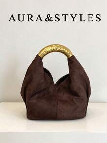 Niche Dumpling Handbag For Women, Chic Fashion Shoulder Bag, Commuter Crossbody Bag - Coffee - View 2