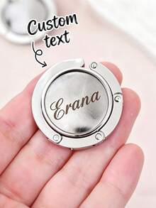 Personalized Engraved Wallet & Handbag Hook, Customizable Name/Initial/Table Number, Foldable, Suitable For Women's Bag Storage, Desktop Hook - Multicolor - View 4